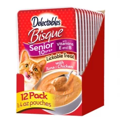 Hartz Delectables Bisque Senior 10+ Tuna & Chicken Lickable Cat Treat