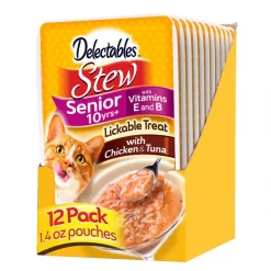 Hartz Delectables Stew Senior 10+ Chicken & Tuna Lickable Cat Treat