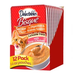 Hartz Delectables Bisque Senior 15+ Tuna & Chicken Lickable Cat Treat
