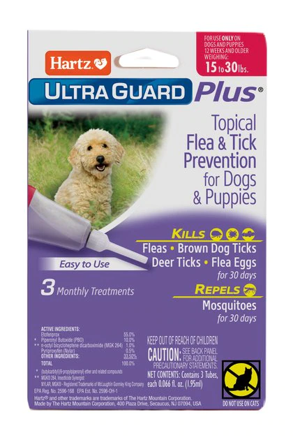 Hartz UltraGuard Plus Flea & Tick Spot Treatment for Dogs, 15-30 lbs 3 Hartz UltraGuard Plus Flea & Tick Spot Treatment for Dogs, 15-30 lbs