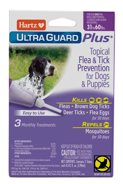 Hartz UltraGuard Plus Flea & Tick Spot Treatment for Dogs, 31-60 lbs 3 Hartz UltraGuard Plus Flea & Tick Spot Treatment for Dogs, 31-60 lbs