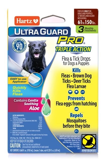 Hartz UltraGuard Pro Flea & Tick Spot Treatment for Dogs 61-150 lbs 3 Hartz UltraGuard Pro Flea & Tick Spot Treatment for Dogs 61-150 lbs