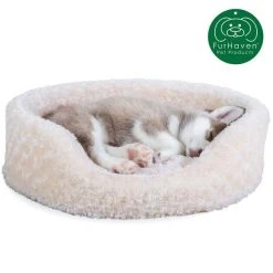 FurHaven Ultra Plush Oval Bolster Cat & Dog Bed w/Removable Cover -Hart FurHavOfficial Shop 123310 PT3. SY630 V1594929953