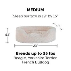 FurHaven Ultra Plush Oval Bolster Cat & Dog Bed w/Removable Cover -Hart FurHavOfficial Shop 123310 PT4. SY630 V1594929954