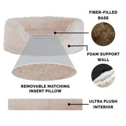 FurHaven Ultra Plush Oval Bolster Cat & Dog Bed w/Removable Cover -Hart FurHavOfficial Shop 123310 PT5. SY630 V1594929956