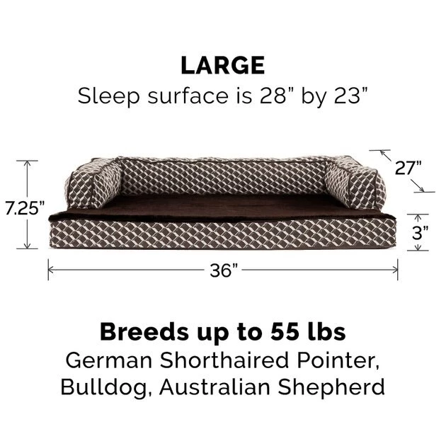FurHaven Comfy Couch Orthopedic Bolster Dog Bed w/Removable Cover 7 FurHaven Comfy Couch Orthopedic Bolster Dog Bed w/Removable Cover - Image 5