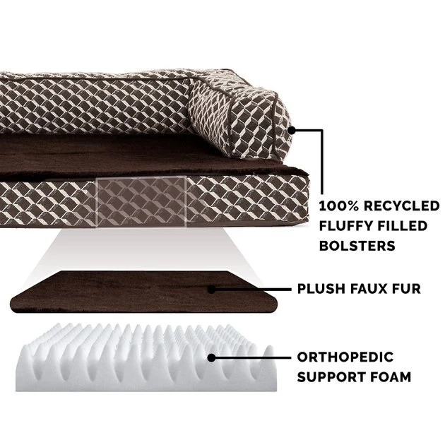 FurHaven Comfy Couch Orthopedic Bolster Dog Bed w/Removable Cover 8 FurHaven Comfy Couch Orthopedic Bolster Dog Bed w/Removable Cover - Image 6
