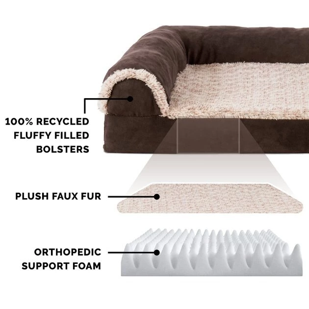 FurHaven Two-Tone Deluxe Chaise Orthopedic Dog Bed w/Removable Cover 8 FurHaven Two-Tone Deluxe Chaise Orthopedic Dog Bed w/Removable Cover - Image 6
