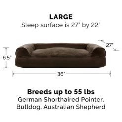 FurHaven Plush & Suede Bolster Dog Bed w/Removable Cover -Hart FurHavOfficial Shop 138438 PT3. SY630 V1586533554