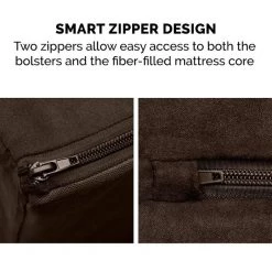 FurHaven Plush & Suede Bolster Dog Bed w/Removable Cover -Hart FurHavOfficial Shop 138438 PT4. SY630 V1586533560