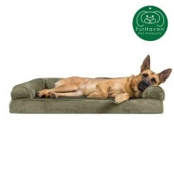FurHaven Faux Fur Memory Top Bolster Dog Bed w/Removable Cover -Hart FurHavOfficial Shop 138444 PT3. SY630 V1606785431