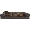 FurHaven Faux Fleece Memory Top Bolster Dog Bed w/Removable Cover