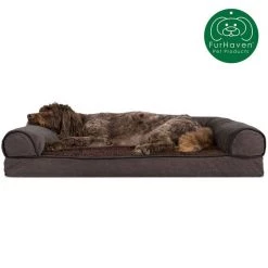 FurHaven Faux Fleece Memory Top Bolster Dog Bed w/Removable Cover -Hart FurHavOfficial Shop 138448 PT3. SY630 V1606367515