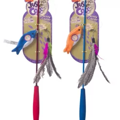 Hartz Just For Cats Kitty Caster Cat Wand Toy with Catnip, Color Varies -Hart FurHavOfficial Shop 139105 PT7. SY630 V1589230956