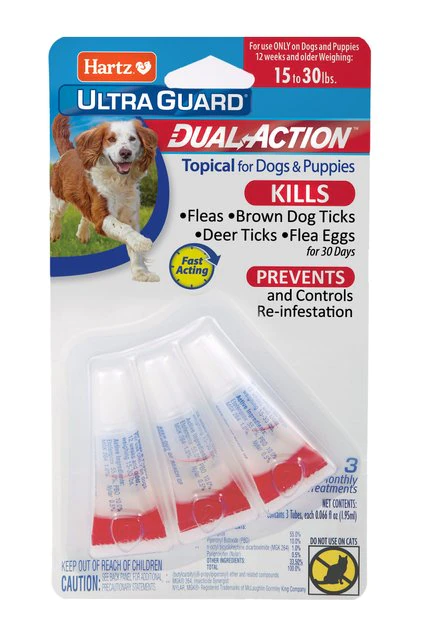 Hartz UltraGuard Dual Action Flea & Tick Spot Treatment For Dogs, 15-30 lbs 3 Hartz UltraGuard Dual Action Flea & Tick Spot Treatment For Dogs, 15-30 lbs
