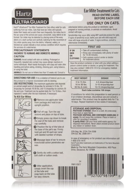 Hartz Medication for Ear Mites for Cats 4 Hartz Medication for Ear Mites for Cats - Image 2