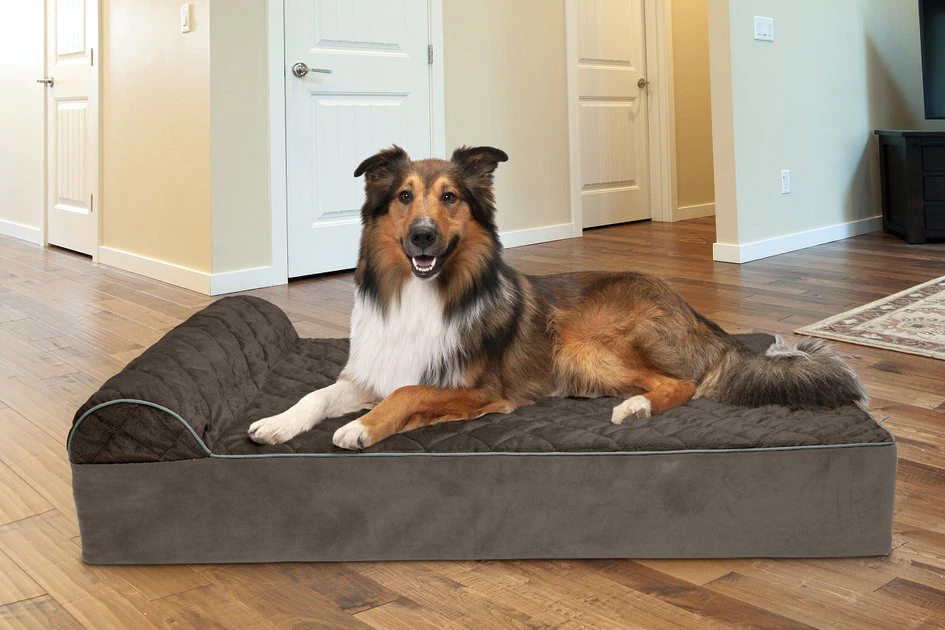 FurHaven Quilted Goliath Chaise Bolster Dog Bed w/Removable Cover 3 FurHaven Quilted Goliath Chaise Bolster Dog Bed w/Removable Cover