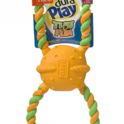 Hartz Dura Play Tug of Fun Double Ring Squeaky Latex Dog Toy