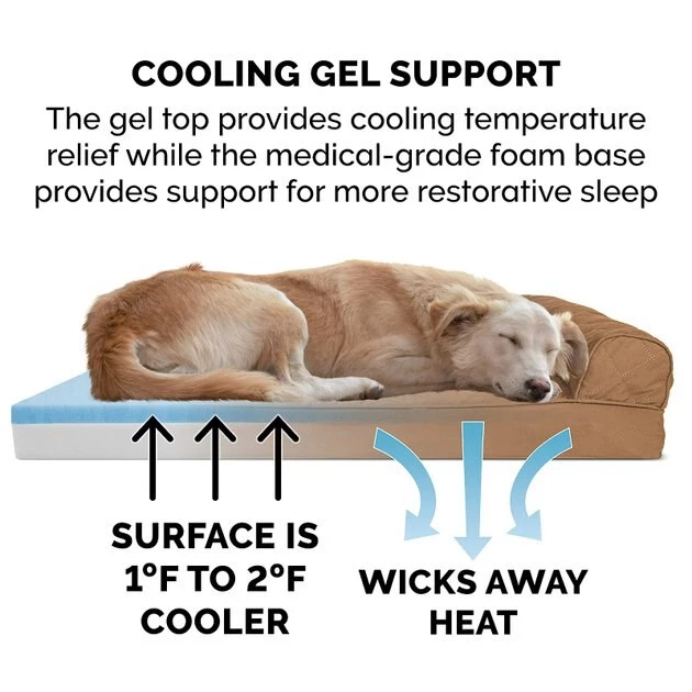 FurHaven Quilted Cooling Gel Bolster Cat & Dog Bed w/Removable Cover 9 FurHaven Quilted Cooling Gel Bolster Cat & Dog Bed w/Removable Cover - Image 7