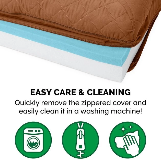 FurHaven Quilted Cooling Gel Bolster Cat & Dog Bed w/Removable Cover 10 FurHaven Quilted Cooling Gel Bolster Cat & Dog Bed w/Removable Cover - Image 8