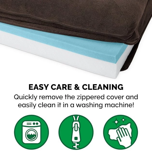 FurHaven Faux Fleece Cooling Gel Bolster Dog Bed w/Removable Cover 9 FurHaven Faux Fleece Cooling Gel Bolster Dog Bed w/Removable Cover - Image 7