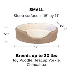 FurHaven Faux Sheepskin & Suede Orthopedic Bolster Dog Bed w/Removable Cover 14 FurHaven Faux Sheepskin & Suede Orthopedic Bolster Dog Bed w/Removable Cover -Hart FurHavOfficial Shop 173075 PT4. SY630 V1612505773