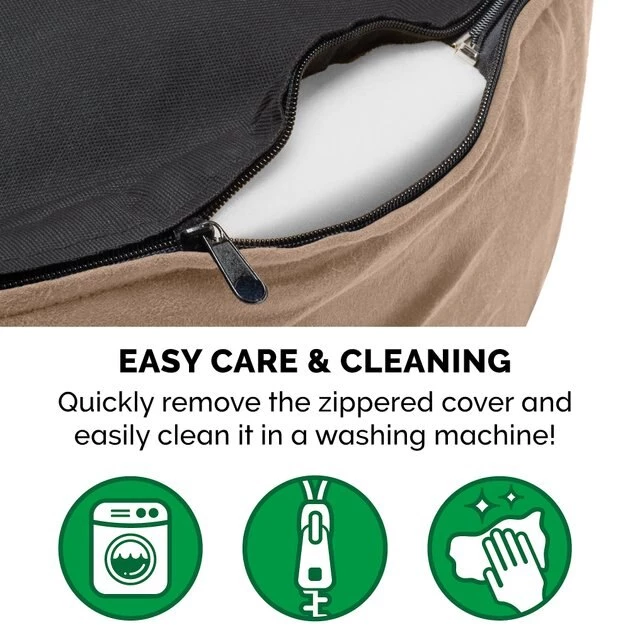 FurHaven Faux Sheepskin & Suede Orthopedic Bolster Dog Bed w/Removable Cover 9 FurHaven Faux Sheepskin & Suede Orthopedic Bolster Dog Bed w/Removable Cover - Image 7