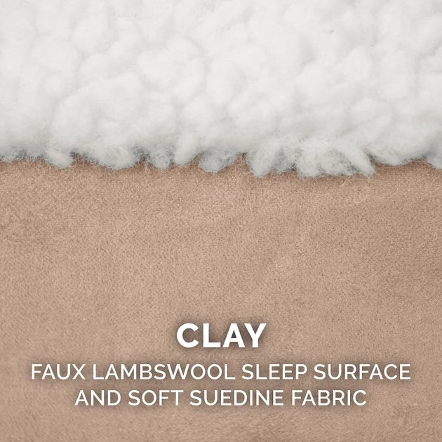 FurHaven Faux Sheepskin & Suede Orthopedic Bolster Dog Bed w/Removable Cover 10 FurHaven Faux Sheepskin & Suede Orthopedic Bolster Dog Bed w/Removable Cover - Image 8