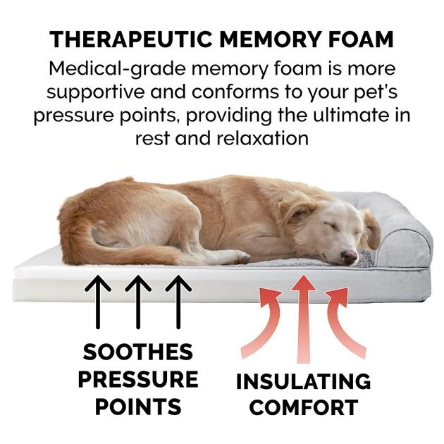 FurHaven Plush & Suede Memory Top Bolster Dog Bed w/Removable Cover 9 FurHaven Plush & Suede Memory Top Bolster Dog Bed w/Removable Cover - Image 7