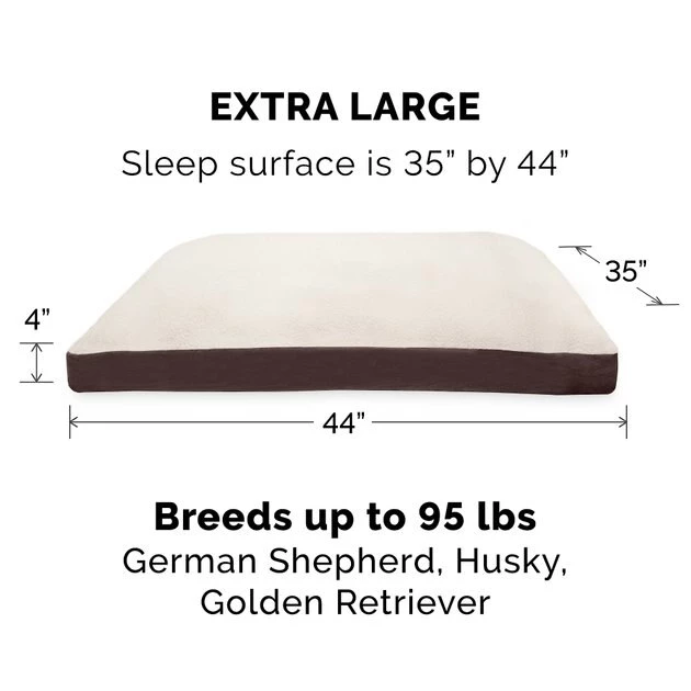 FurHaven Faux Sheepskin & Suede Deluxe Pillow Cat & Dog Bed w/Removable Cover 6 FurHaven Faux Sheepskin & Suede Deluxe Pillow Cat & Dog Bed w/Removable Cover - Image 4