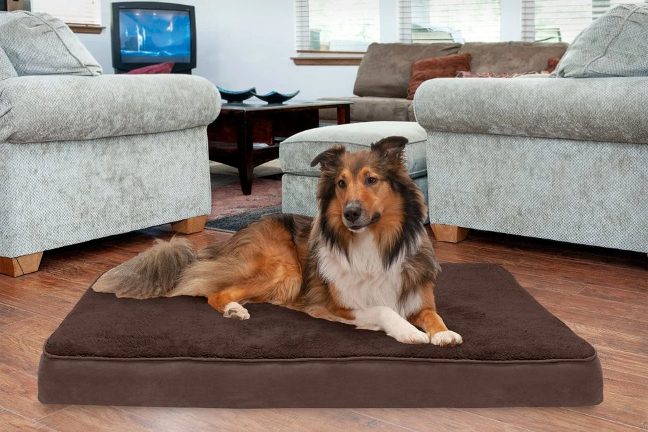 FurHaven Terry Deluxe Memory Foam Pillow Cat & Dog Bed w/Removable Cover 3 FurHaven Terry Deluxe Memory Foam Pillow Cat & Dog Bed w/Removable Cover