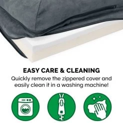 FurHaven Two-Tone Deluxe Chaise Memory Top Cat & Dog Bed w/Removable Cover -Hart FurHavOfficial Shop 176265 PT7. SY630 V1606788129