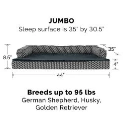 FurHaven Comfy Couch Cooling Gel Cat & Dog Bed w/Removable Cover -Hart FurHavOfficial Shop 178854 PT4. SY630 V1613083317