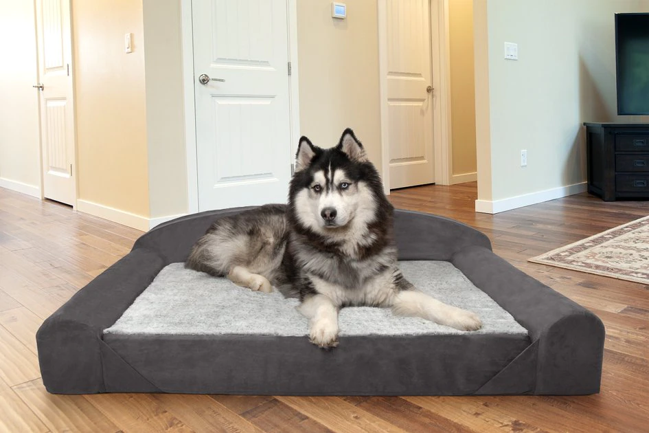 FurHaven Luxury Edition Orthopedic Bolster Cat & Dog Bed w/Removable Cover 3 FurHaven Luxury Edition Orthopedic Bolster Cat & Dog Bed w/Removable Cover