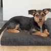 FurHaven Quilted Chaise Memory Top Bolster Cat & Dog Bed w/Removable Cover