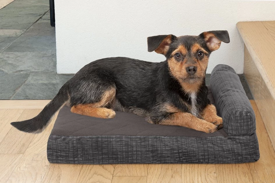 FurHaven Quilted Chaise Memory Top Bolster Cat & Dog Bed w/Removable Cover 3 FurHaven Quilted Chaise Memory Top Bolster Cat & Dog Bed w/Removable Cover
