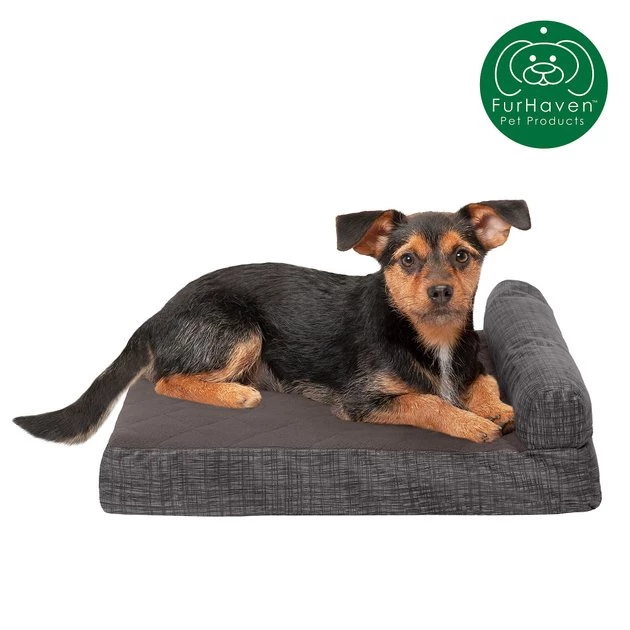 FurHaven Quilted Chaise Memory Top Bolster Cat & Dog Bed w/Removable Cover 4 FurHaven Quilted Chaise Memory Top Bolster Cat & Dog Bed w/Removable Cover - Image 2