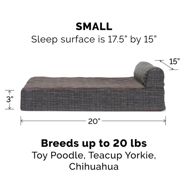 FurHaven Quilted Chaise Memory Top Bolster Cat & Dog Bed w/Removable Cover 6 FurHaven Quilted Chaise Memory Top Bolster Cat & Dog Bed w/Removable Cover - Image 4