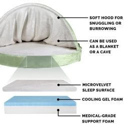 FurHaven Microvelvet Snuggery Gel Top Covered Cat & Dog Bed w/Removable Cover -Hart FurHavOfficial Shop 178995 PT5. SY630 V1612503073