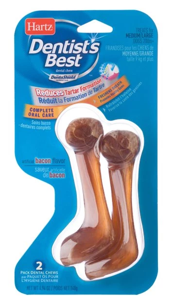 Hartz Dentist's Best Rawhide-Free Bacon Flavored Dental Dog Treats 3 Hartz Dentist's Best Rawhide-Free Bacon Flavored Dental Dog Treats