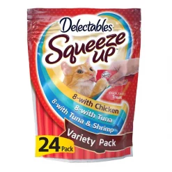 Hartz Delectables Squeeze Up Variety Pack Lickable Cat Treats, 24 count