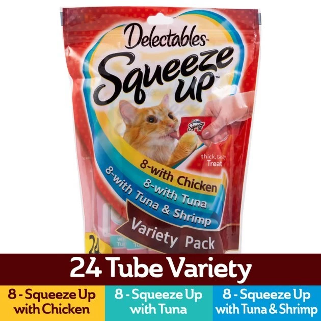 Hartz Delectables Squeeze Up Variety Pack Lickable Cat Treats, 24 count 4 Hartz Delectables Squeeze Up Variety Pack Lickable Cat Treats, 24 count - Image 2