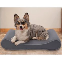 FurHaven Microvelvet Luxe Lounger Cooling Gel Dog Bed w/Removable Cover