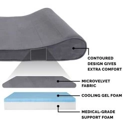 FurHaven Microvelvet Luxe Lounger Cooling Gel Dog Bed w/Removable Cover -Hart FurHavOfficial Shop 198944 PT5. SY630 V1627619193