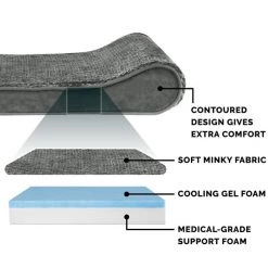 FurHaven Minky Plush Luxe Lounger Cooling Gel Dog Bed w/Removable Cover -Hart FurHavOfficial Shop 198981 PT5. SY630 V1627609027