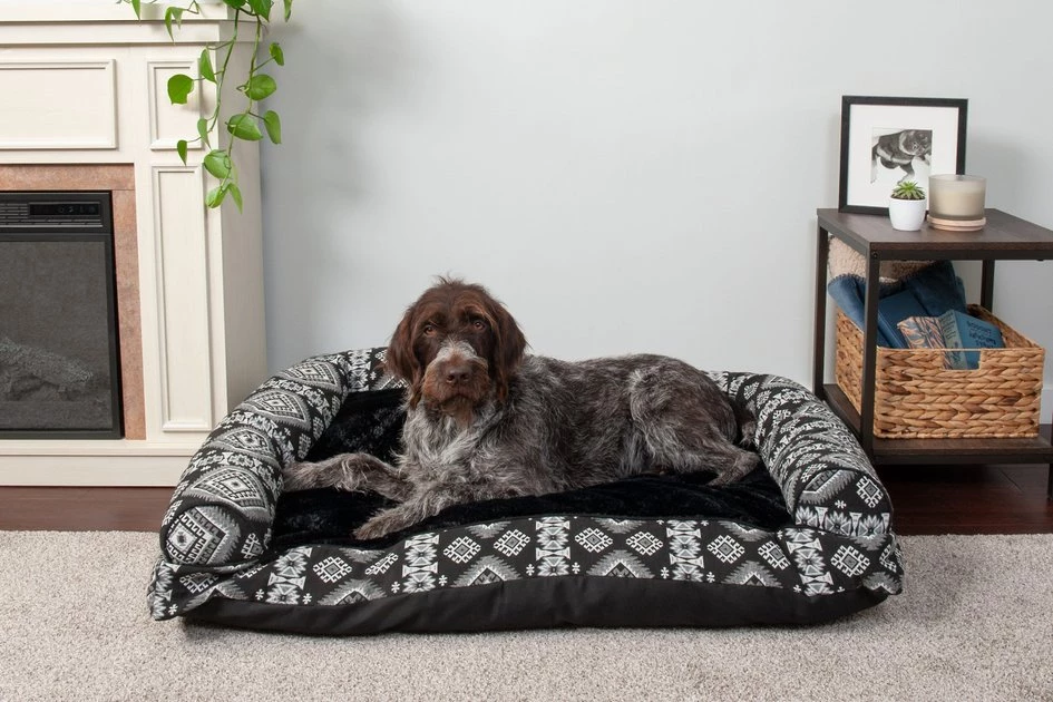 FurHaven Southwest Kilim Bolster Cat & Dog Bed 3 FurHaven Southwest Kilim Bolster Cat & Dog Bed