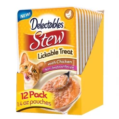 Hartz Delectables Stew Non-Seafood Recipe with Chicken Lickable Wet Cat Treat, 1.4-oz, case of 12