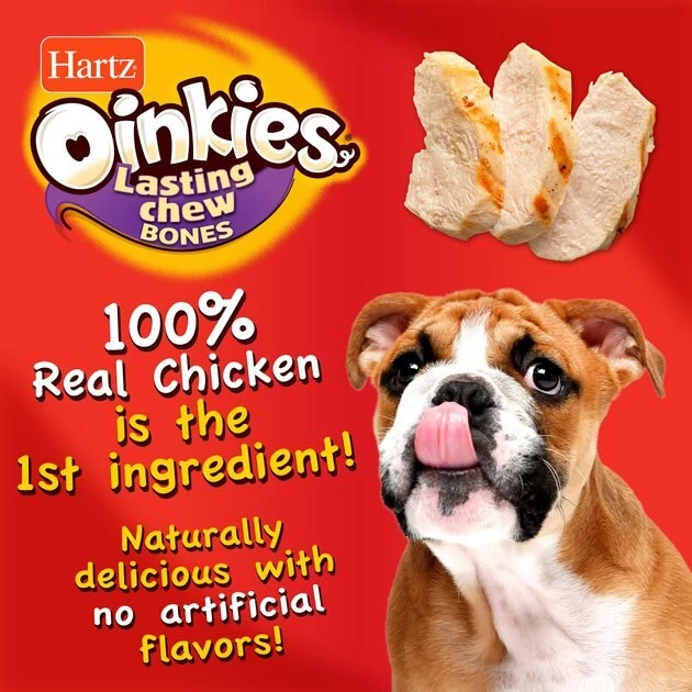 Hartz Oinkies 4" Real Chicken Lasting Chew Bone Dog Treats 7 Hartz Oinkies 4" Real Chicken Lasting Chew Bone Dog Treats - Image 5