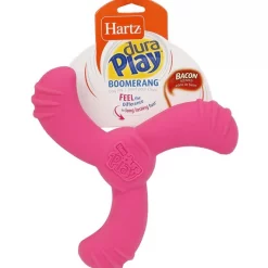 Hartz Dura Play Boomerang Bacon Scented Squeaky Latex Dog Toy, Color Varies