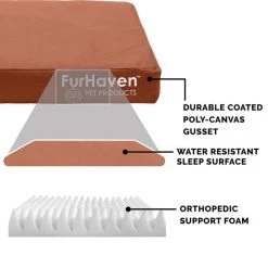 FurHaven Deluxe Oxford Orthopedic Indoor/Outdoor Dog & Cat Bed w/ Removable Cover -Hart FurHavOfficial Shop 238759 PT5. SY630 V1619656646